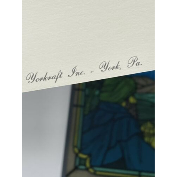 Vtg Joy to the World Christmas Yorkcraft Stained Glass 10x7 Seriglass Holiday - Picture 5 of 12